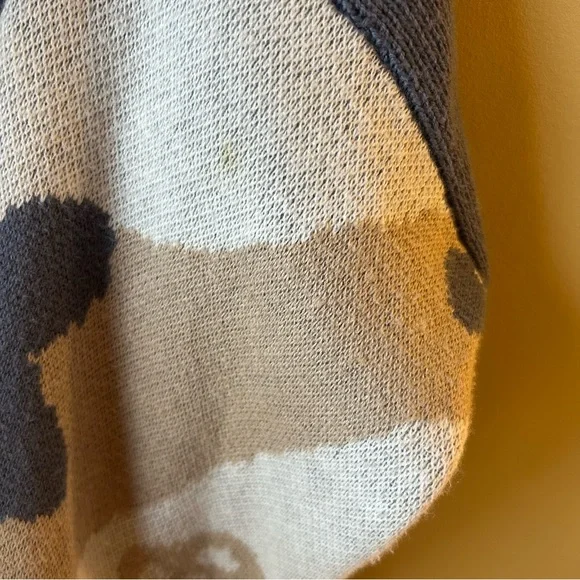 Hollister Cropped Mushroom Floral Sweater Size Small Blue Tan Retro Boho Hippie - Picture 10 of 15